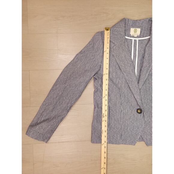 KOCH Made in USA Striped Blazer in Lightweight Cotton-Linen Feel, Size S - Picture 4 of 12